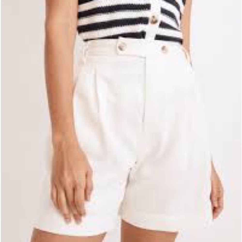 Madewell Clarke Pleated Shorts in Travel Linen-Blend NWT size 14